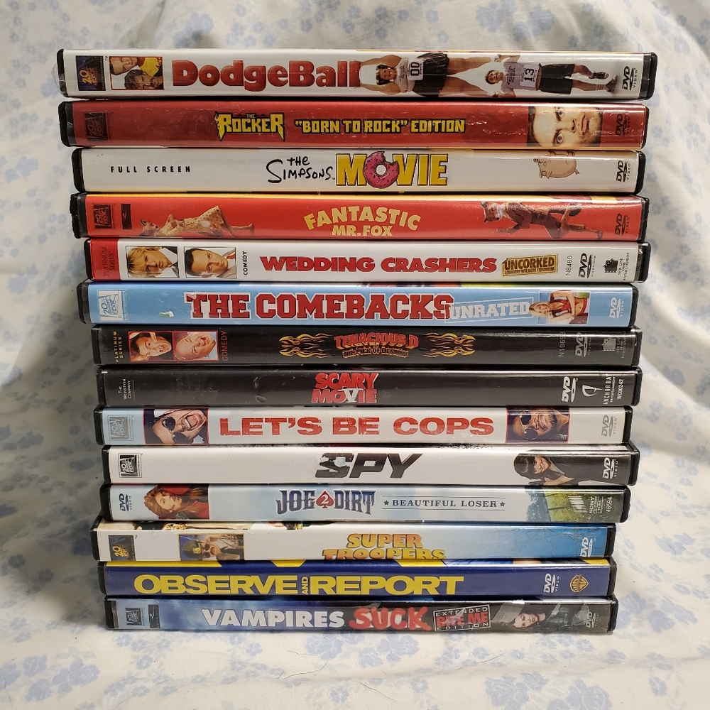 LOT of 14  Comedy DVDs Movies Super Troopers Simpsons